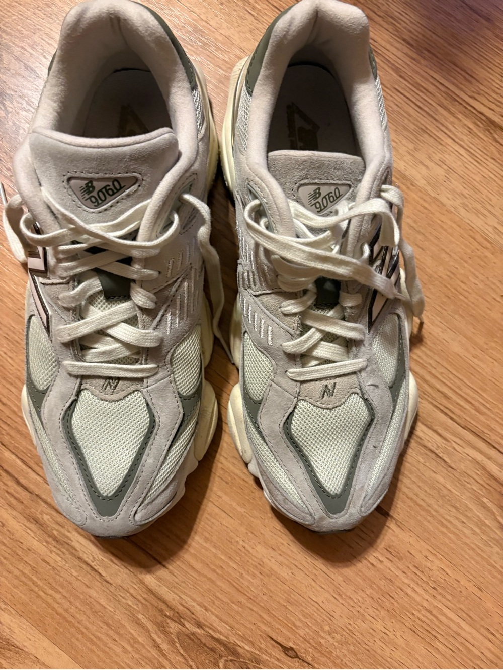 New Balance Sage Green & Light Gray Mesh New Balance Men's 9060 Running Shoes, - Picture 5 of 11